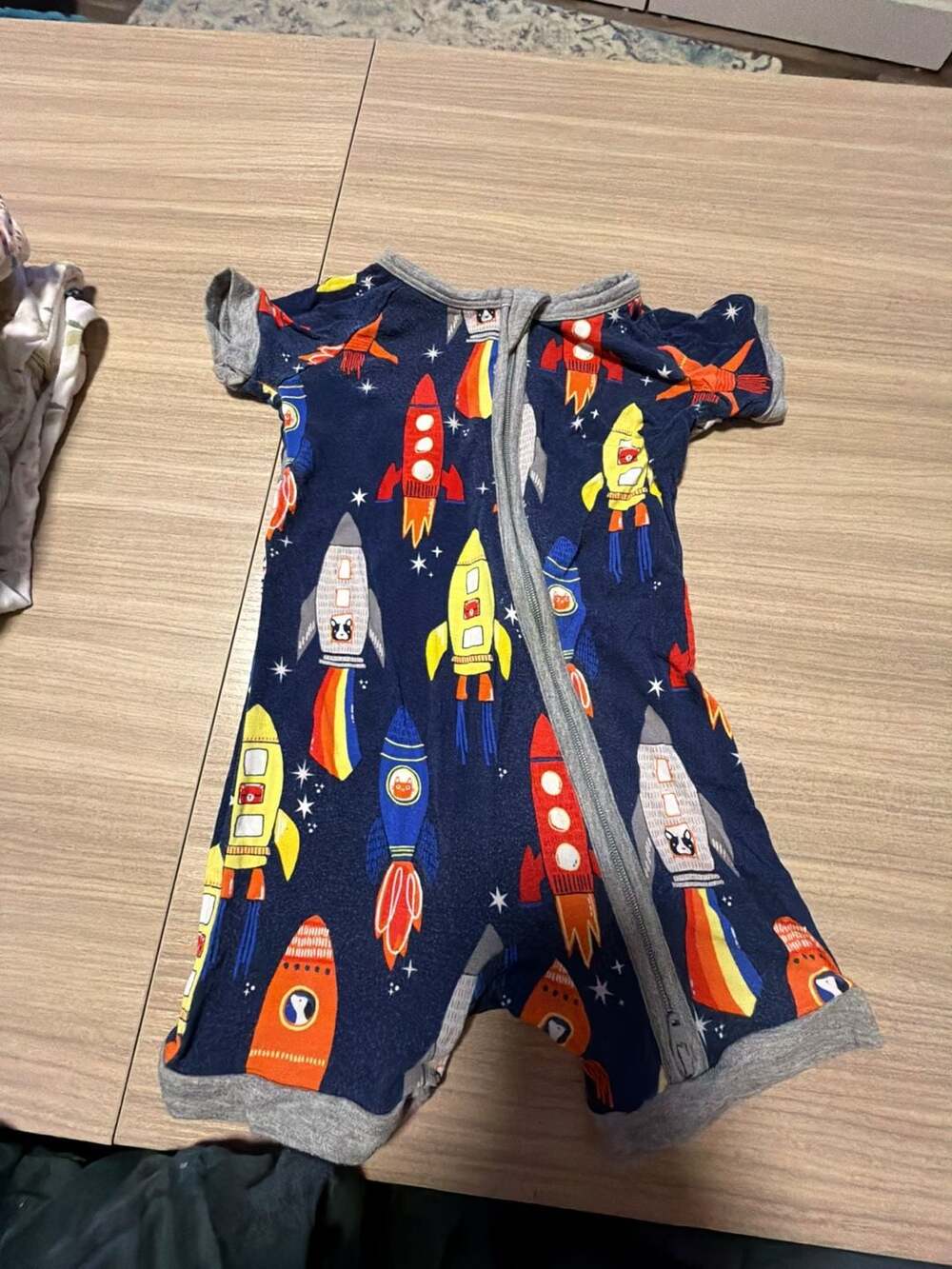 HTF RETIRED Navy Space Explorer Shorty Zippy Little Sleepies 6-12m EUC